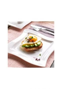 Villeroy & Boch Frühstücksteller Quadrat NewWave Gesamt: Länge 24cm, Breite 24cm, Höhe 2,2cm -Glaswaren Verkäufe unnamed file 294