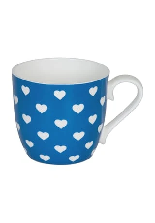 KÖNITZ Henkelbecher "Hearts", Blau, 425 Ml Blau/ Weiß 1 KÖNITZ Henkelbecher "Hearts", Blau, 425 Ml Blau/ Weiß