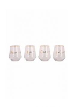 BELLA MAISON Trinkglass A Sip Of Hope 4 Tlg. 425 Ml