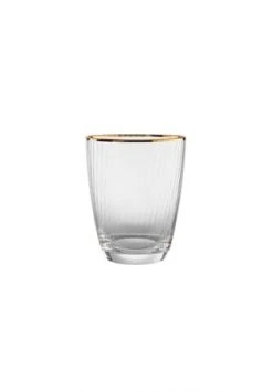 BUTLERS® GOLDEN TWENTIES Glas Mit Goldrand Und Rillen 300ml